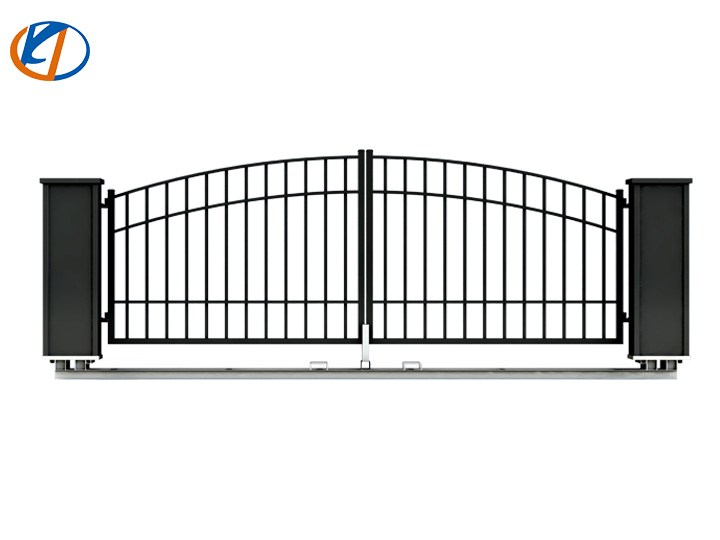 K0735E Black Metal Farm Driveway Gate