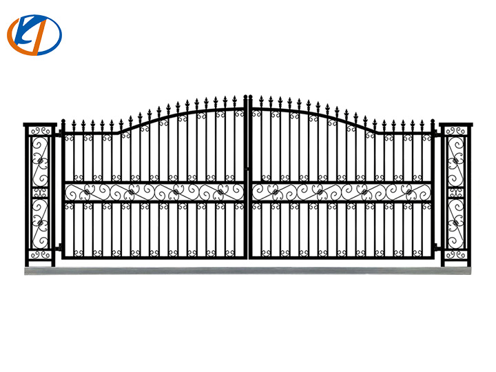 K0736  Decorative Columns Metal Farm Driveway Gate