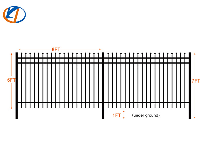 K0608-22 (22pcs) Powder Coated Steel Site Fence
