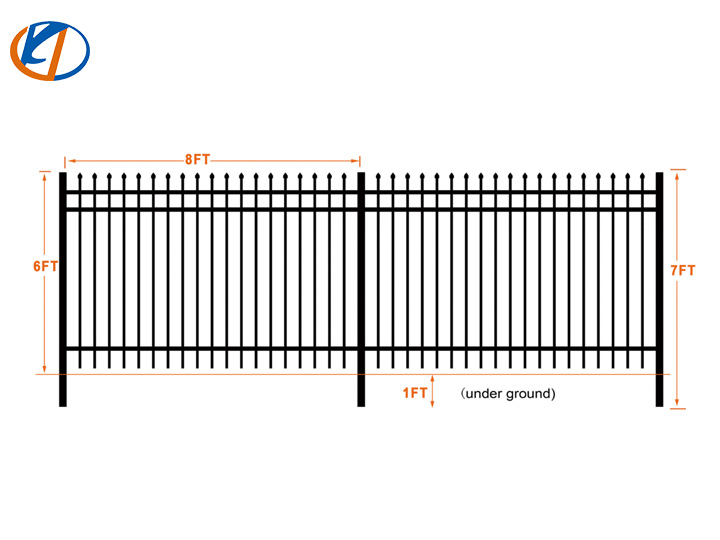 K0608-36 (36pcs)  Powder Coated Steel Site Fence